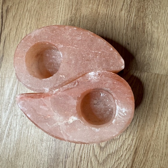 Yin Yang Himalayan Pink Salt Votive Candle Holder solid authentic - Picture 3 of 8